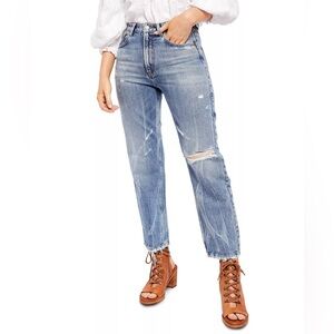 100% cotton Distressed Dakota Denim | Free People | We The Free | 28 | Rigid